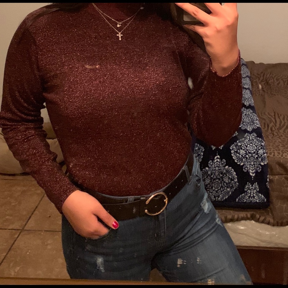 Glitter turtle neck